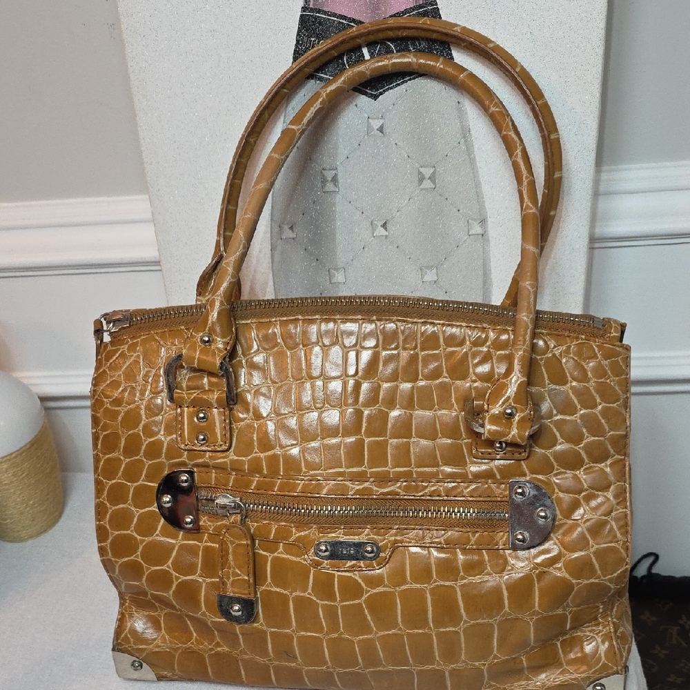 Rafe Tan Crocodile Pattern Shoulder Bag